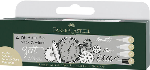 Faber Castell FC-167151 Tekenstift Faber-Castell Set Pitt Artist Pen Zwart En Wit