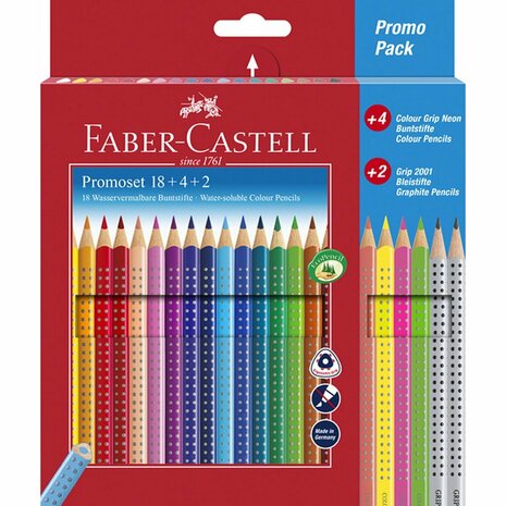 Faber Castell Kleurpotlood Grip 18 + 4 + 2 Doos 5 Sets