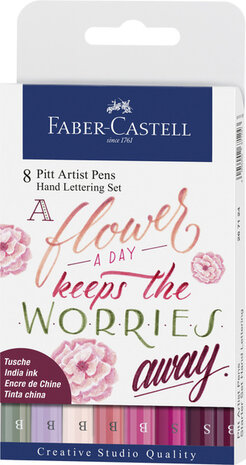 Faber Castell FC-267124 Tekenstift Faber-Castell Pitt Artist Pen Letteringset 8x