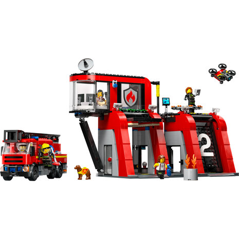 Lego City 60414 Brandweerkazerne en Brandweerauto