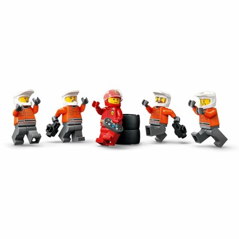 Lego City 60443 F1 Pitstop en Pitcrew met Ferrari