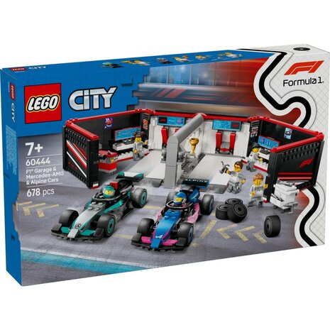 Lego City 60444 F1 Garage met Mercedes-AMG en Alpine Auto's