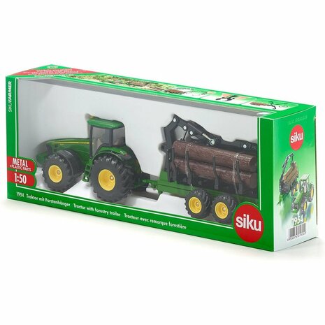 Siku 1954 John Deere 8430 Tractor met Boomstamaanhangwagen