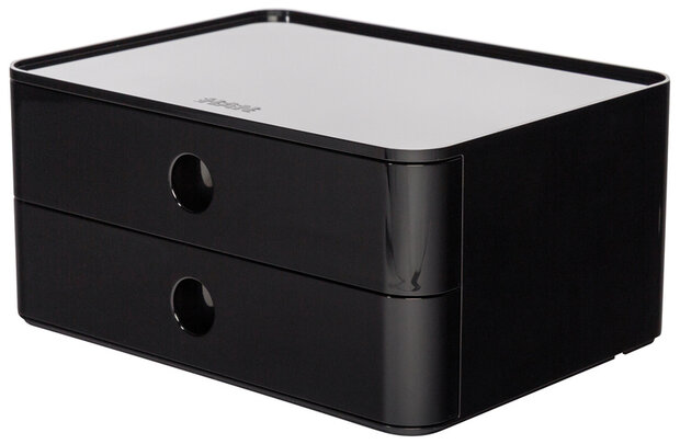 HAN HA-1120-13 Smart-box Allison Met 2 Lades Jet Zwart, Stapelbaar