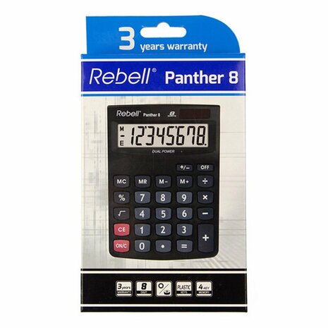 Rebell RE-PANTHER8BX Calculator Panther 8 Zwart