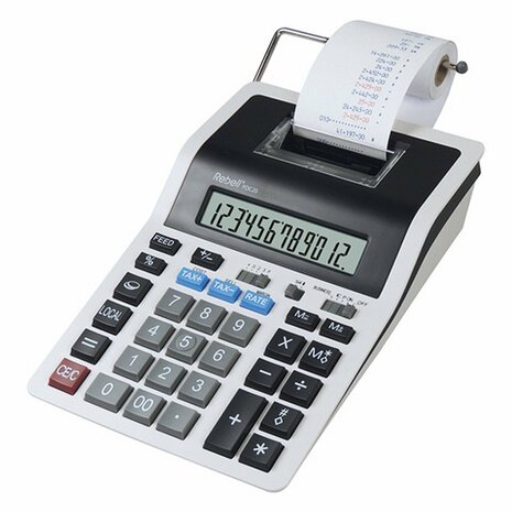 Rebell RE-PDC20-WB Printcalculator PDC20 Wit/Zwart