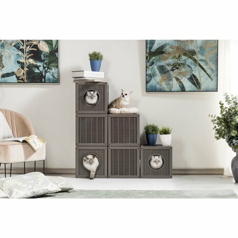 Bama Pet Qublo Katten Kubus 35x35x35 cm Taupe